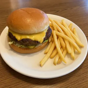 BEEF BURGER & FRIES