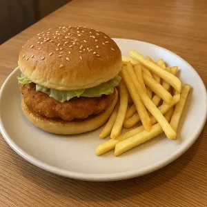 CHICKEN BURGER & FRIES