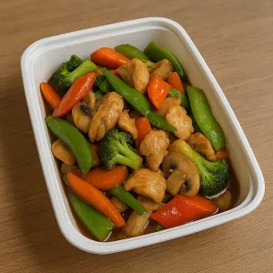 LARGE STIR-FRY CHICKEN WITH VEGETABLES