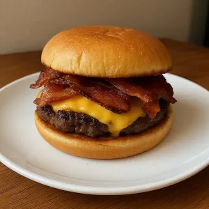 BEEF BACON AND CHEESE BURGER
