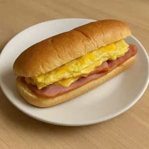 EGG, CHEESE & HAM SUB SANDWICH
