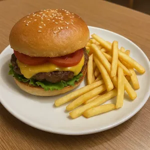 LARGE BURGER & FRIES