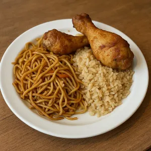 2 PC CHICKEN CHOWMEIN & RICE MIX